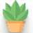 Plantae logo with a plant in a pot